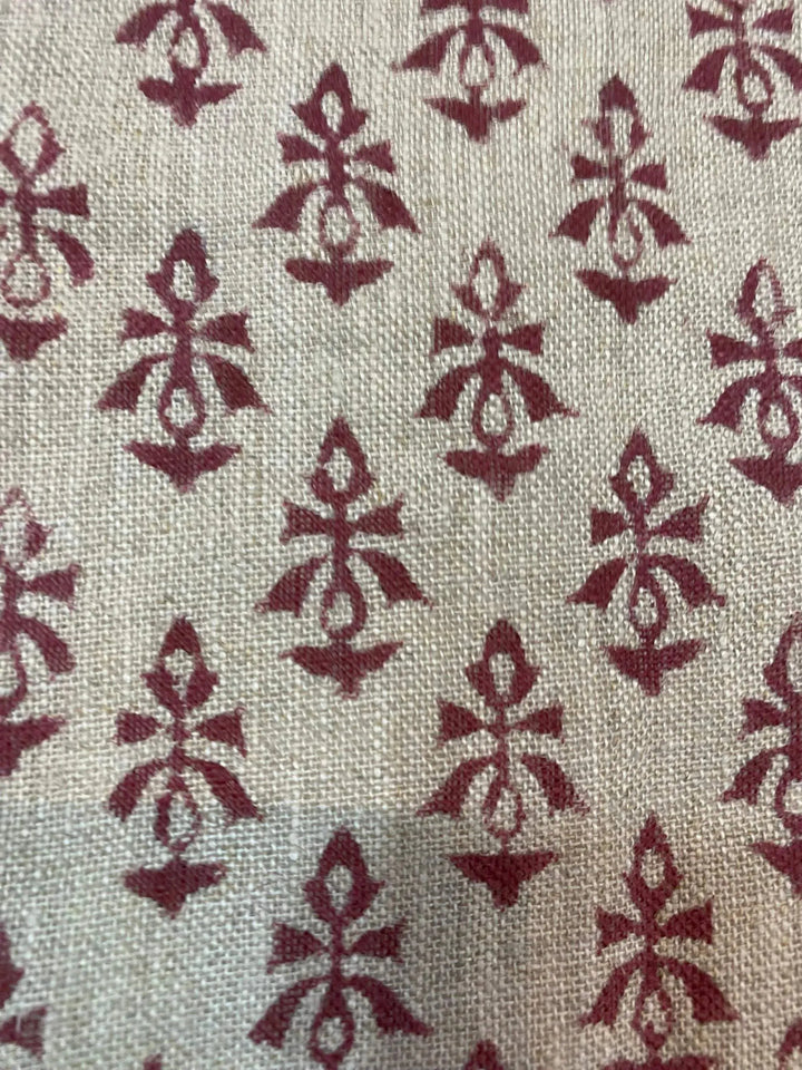 58" inches Indian Hand Block Print Fabric, Indian Linen Fabric, Block Print Fabric, Designer Floral Printing Fabric, Upholstery fabric, - Maple Village Lane