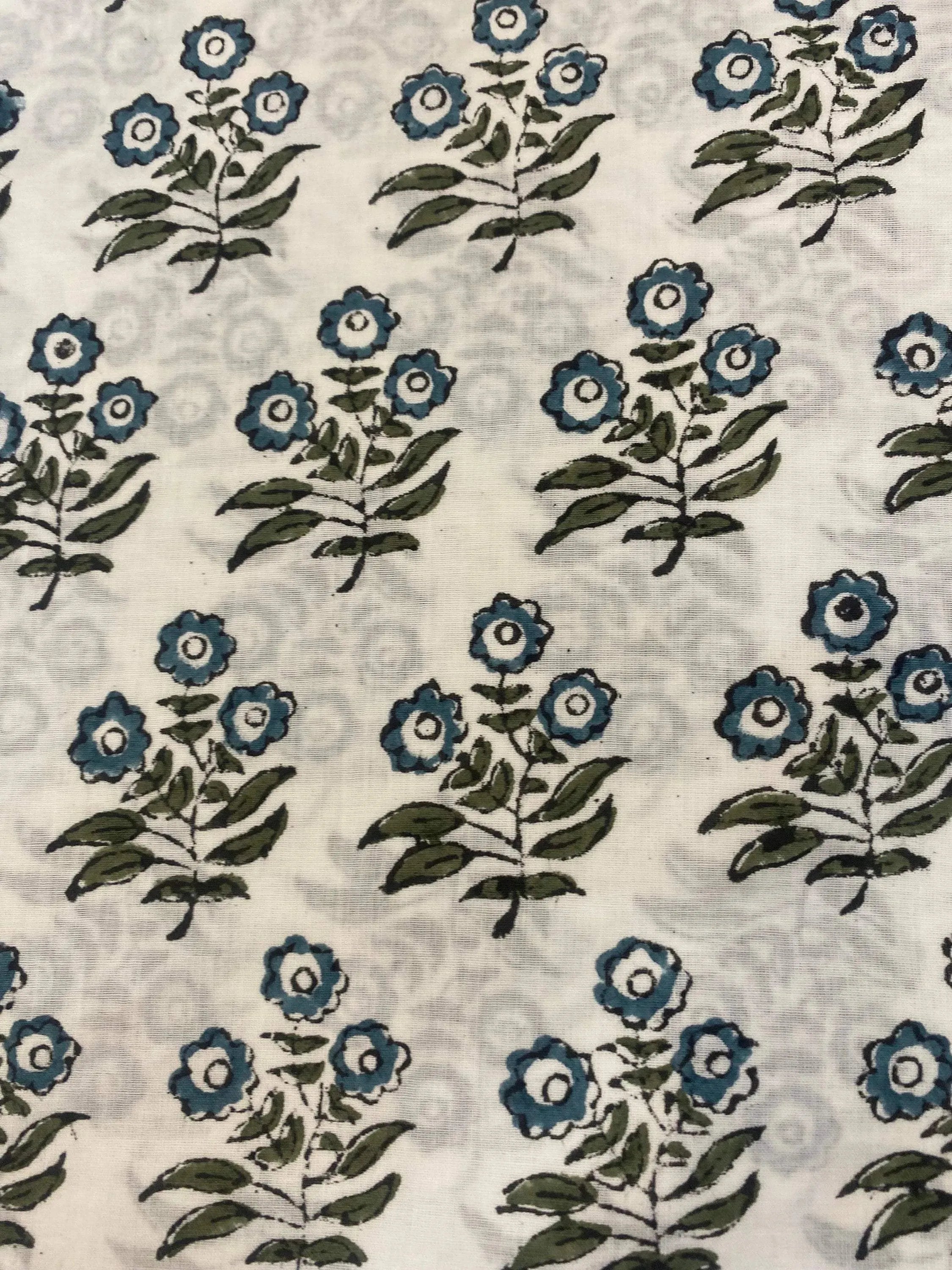 Briannah Indian Block Print Cotton Fabric by the Yard Cotton Fabric