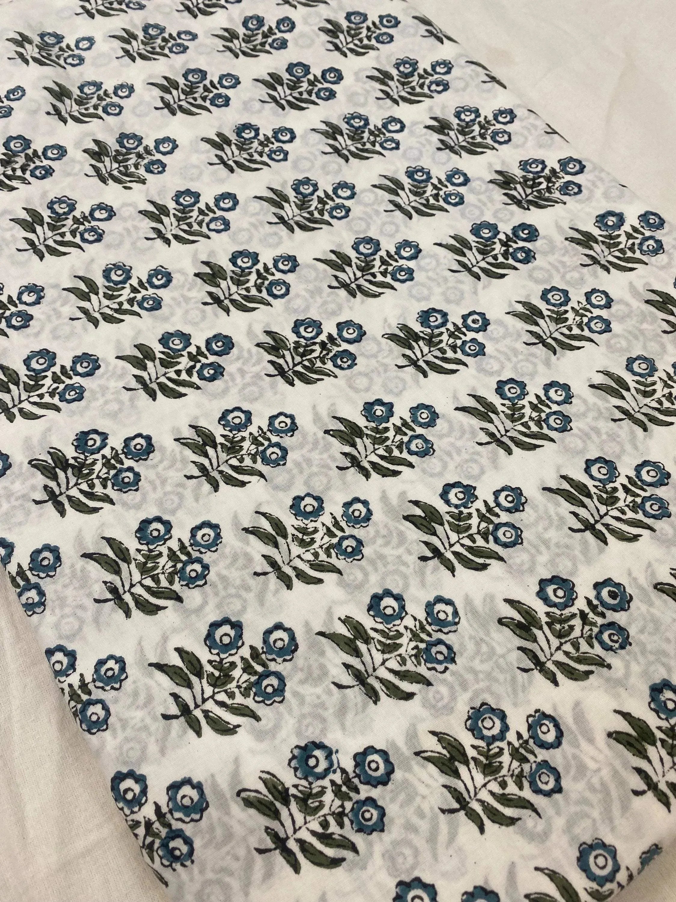 Briannah Indian Block Print Cotton Fabric by the Yard Cotton Fabric