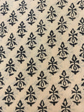 Otis Cotton Block Print Fabric Yard Black Off-White Cotton Fabric