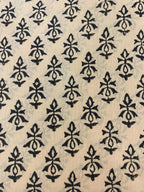 Otis Cotton Block Print Fabric Yard Black Off-White Cotton Fabric