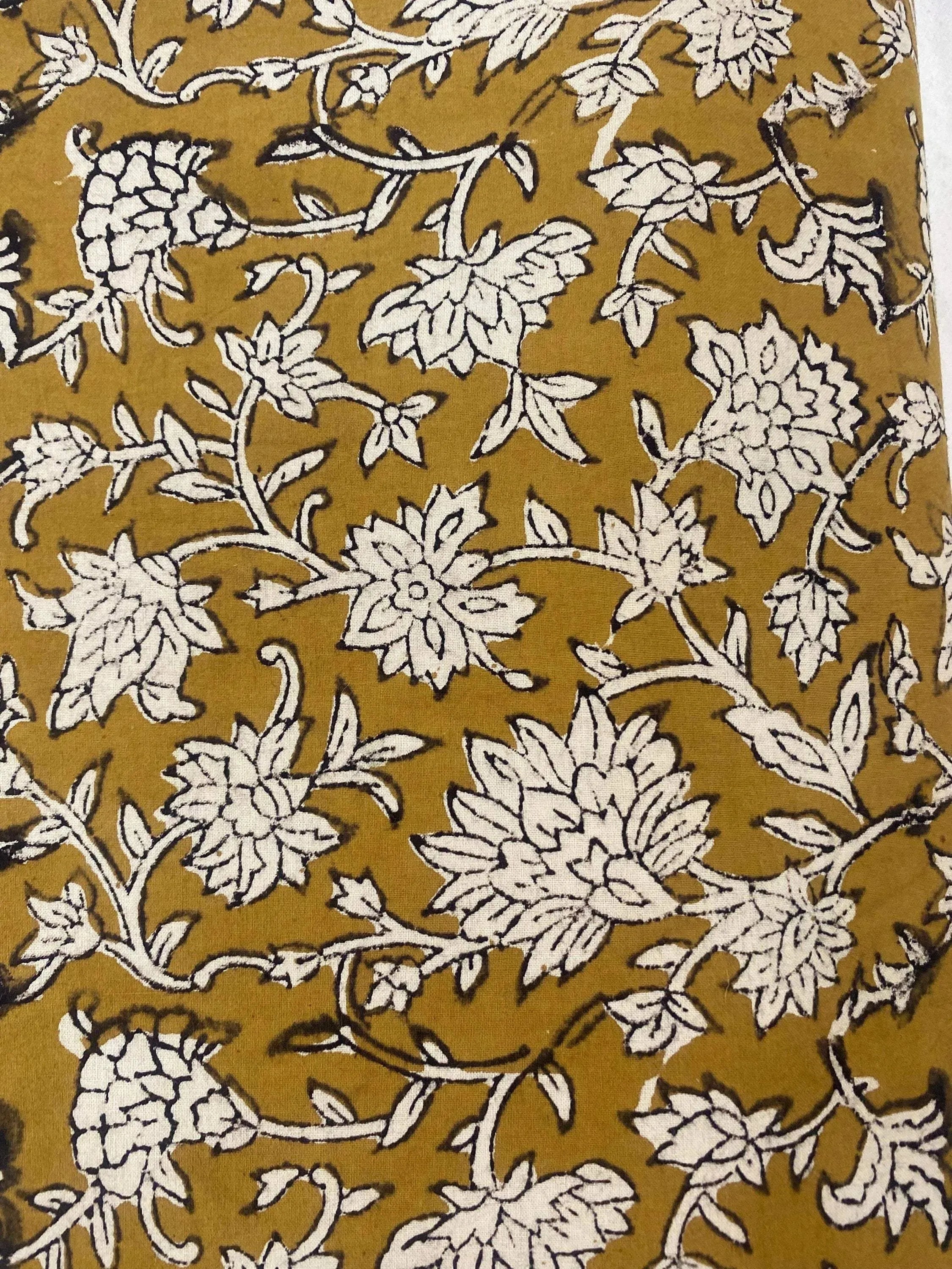 Abbey Block Print Indian Cotton Fabric Cotton Fabric