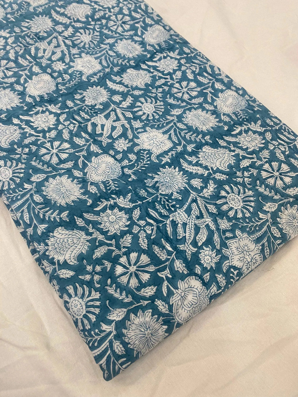Agnes Floral Block Print Cotton Fabric By Yard Cotton Fabric