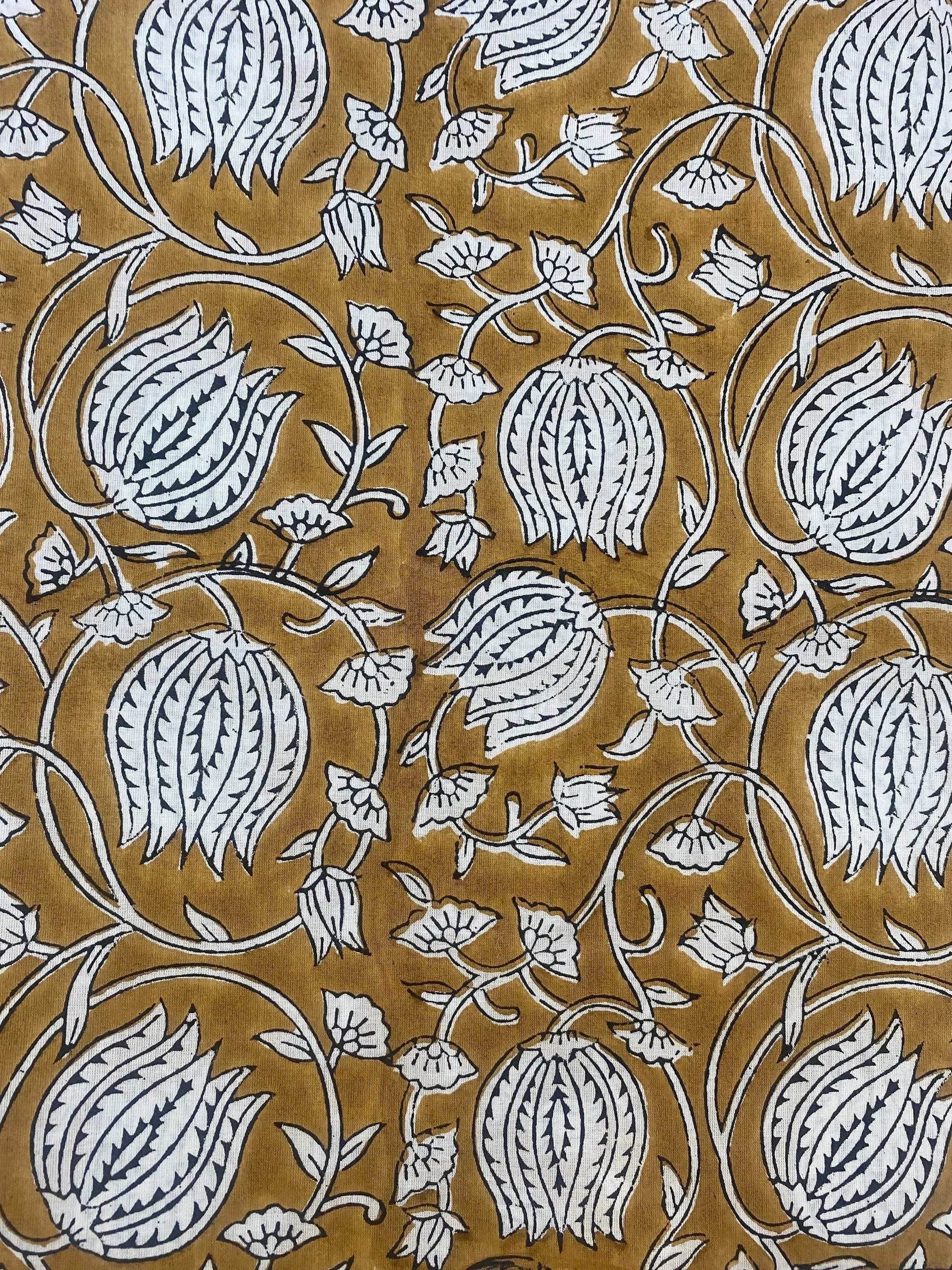Vivienne Block Print Upholstery Cotton Fabric Cotton Fabric