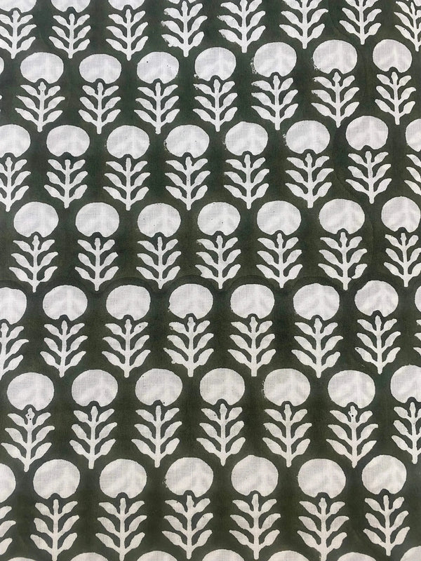 Edison Hand Block Printed Indian Cotton Fabric