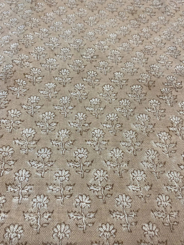 Drew Block Print Handloom Linen Fabric