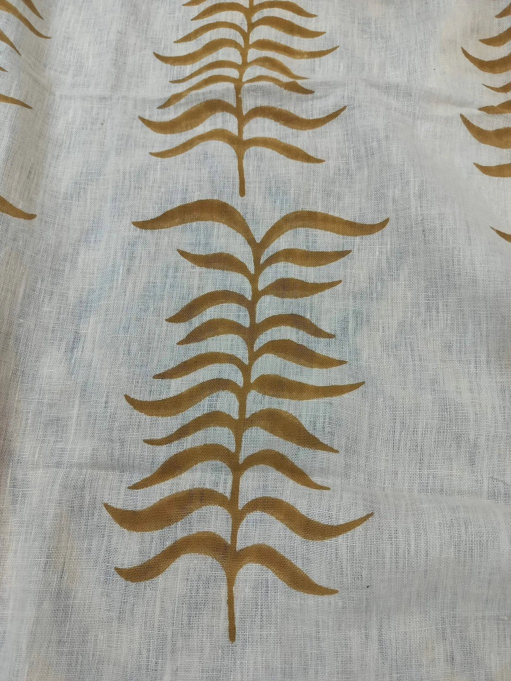 Staples Block Print Linen Designer Fabric for Upholstery, Curtains and more Light Brown Linen Fabric
