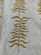 Staples Block Print Linen Designer Fabric for Upholstery, Curtains and more Light Brown Linen Fabric