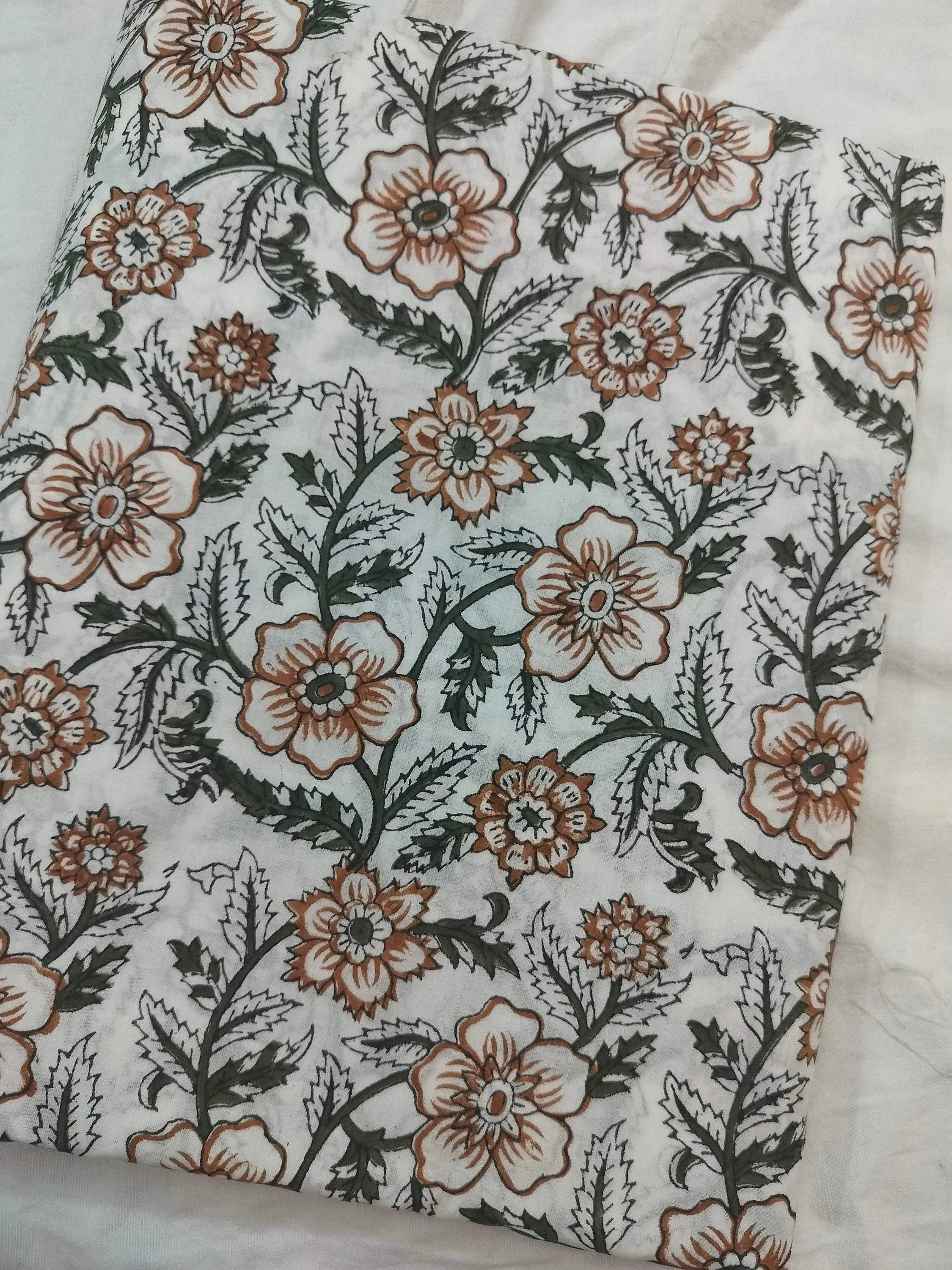 Shelby Hand Block Printed Cotton Fabric Cotton Fabric