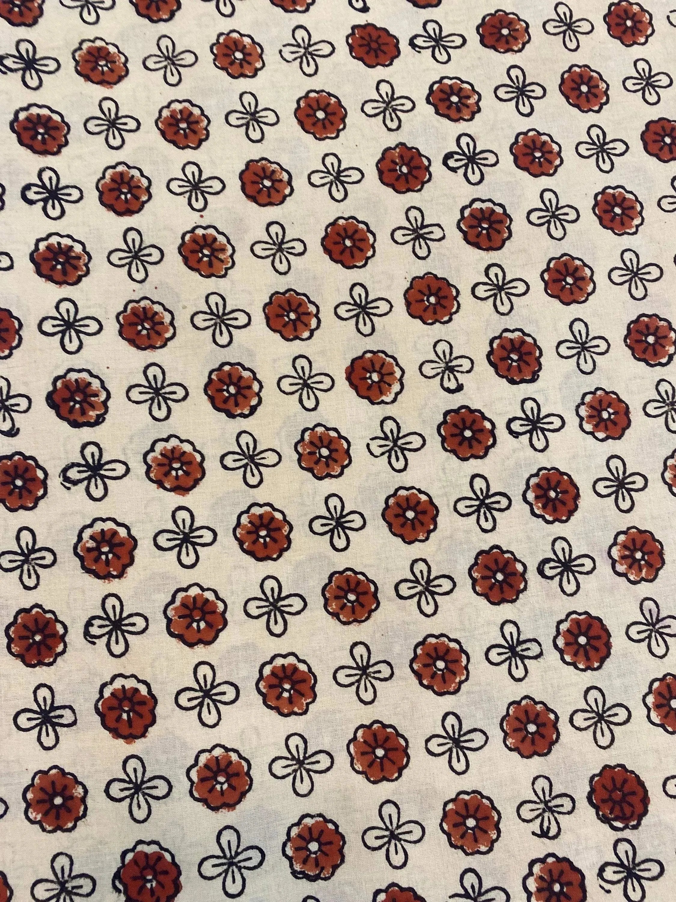 Rhody Block Printed Cotton Fabric Cotton Fabric