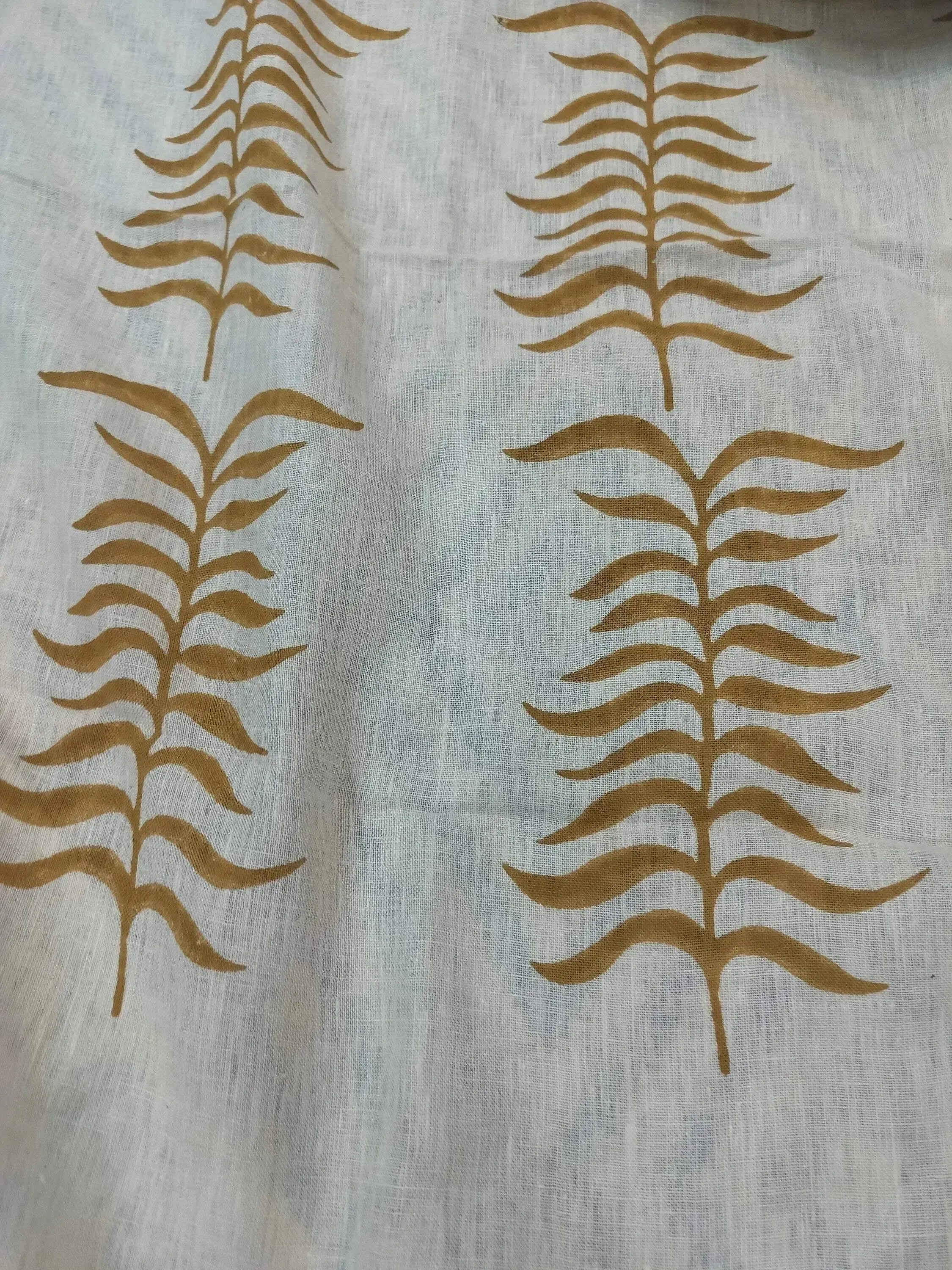 Staples Block Print Linen Designer Fabric for Upholstery, Curtains and more Linen Fabric