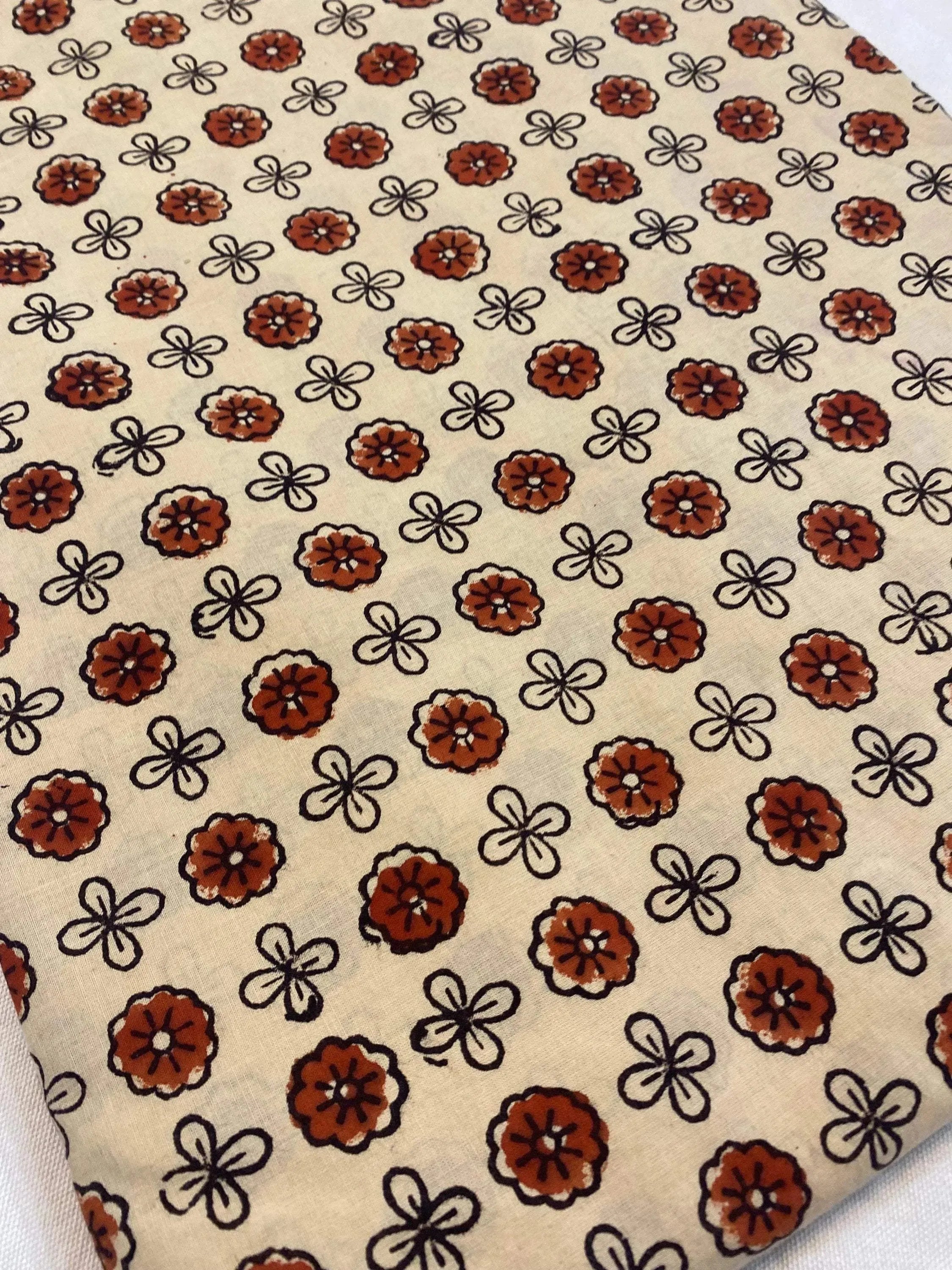Rhody Block Printed Cotton Fabric Cotton Fabric