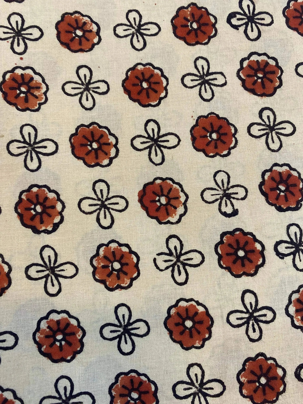 Rhody Block Printed Cotton Fabric Cotton Fabric