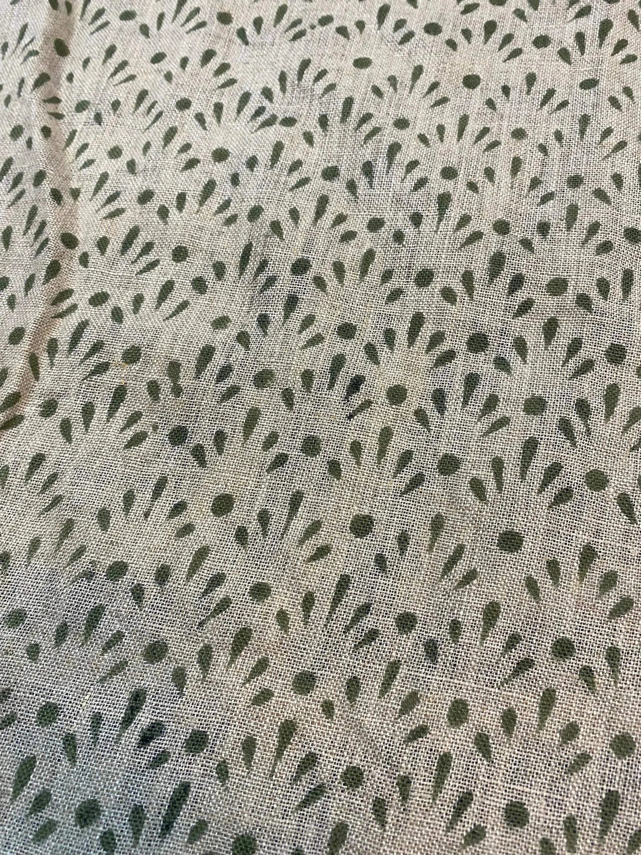 Arlowe Hand Block Printed Linen Upholstery Fabric Linen Fabric