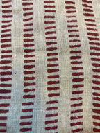 Vesper Indian Block Print Linen Fabric by the Yard Brown Beige Linen Fabric