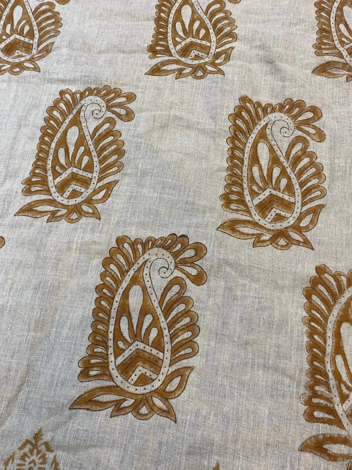 Amara Block Amara Block Printed Linen Fabric – Thread To Form