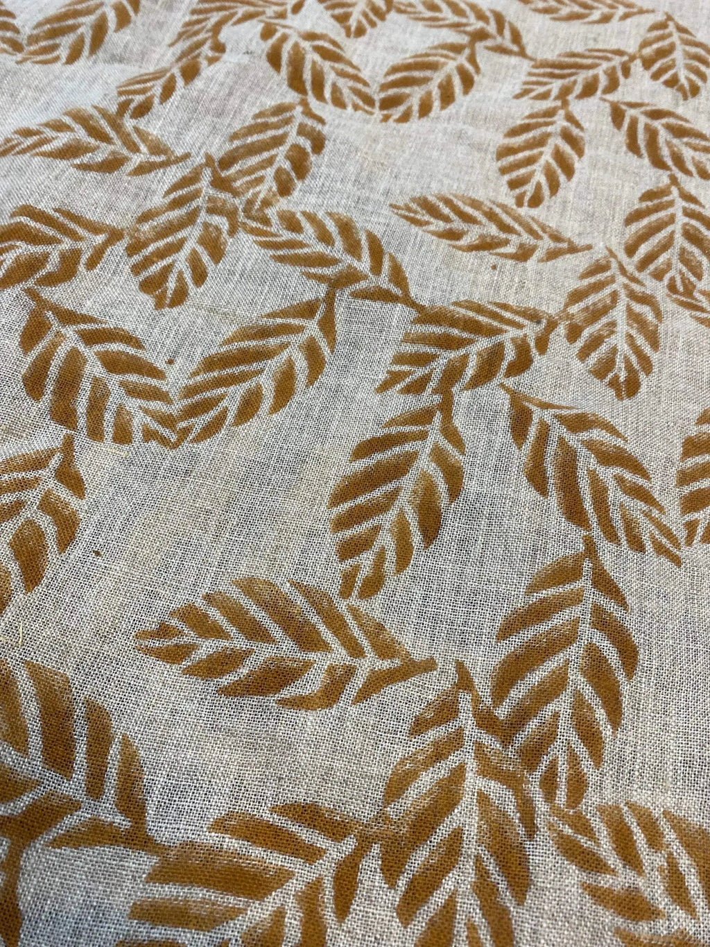 Indie Hand Block Print Linen Linen Fabric
