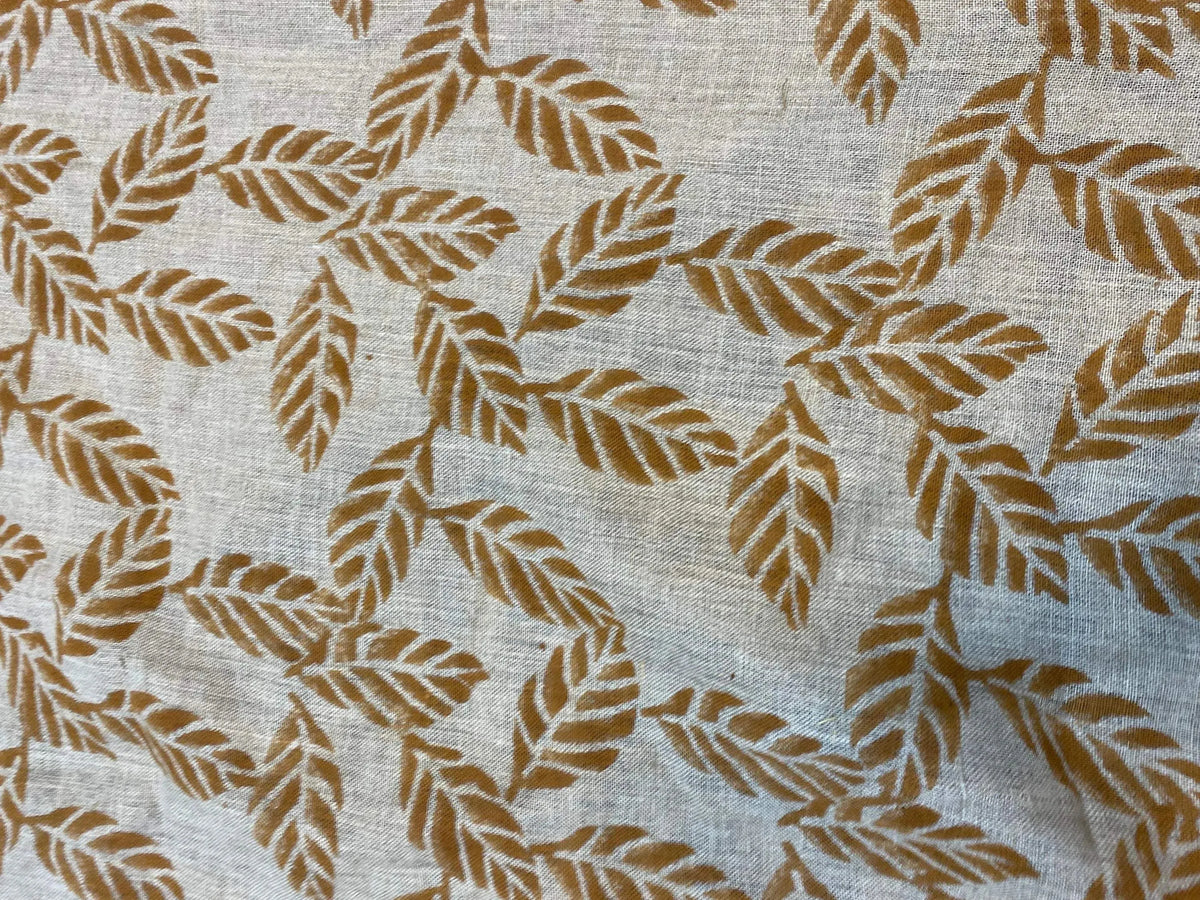 Indie Hand Block Print Linen Linen Fabric