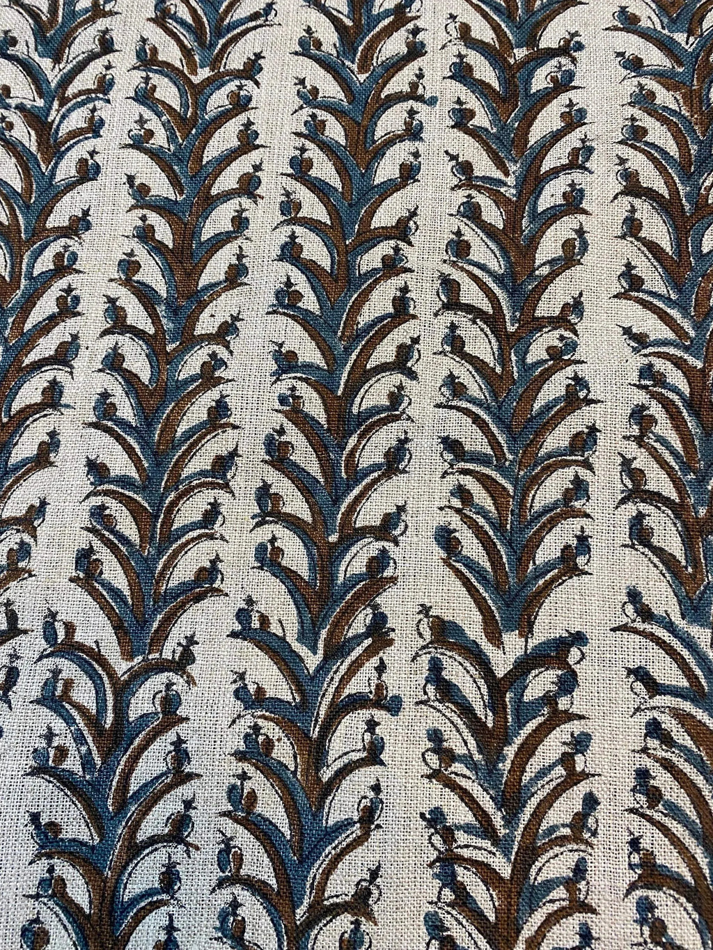 Joy Indian Hand Block Print Linen Fabric For Curtains and Upholstery Linen Fabric