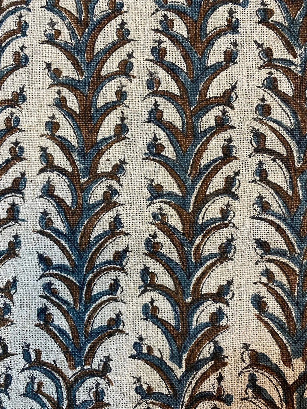 Joy Indian Hand Block Print Linen Fabric For Curtains and Upholstery Linen Fabric