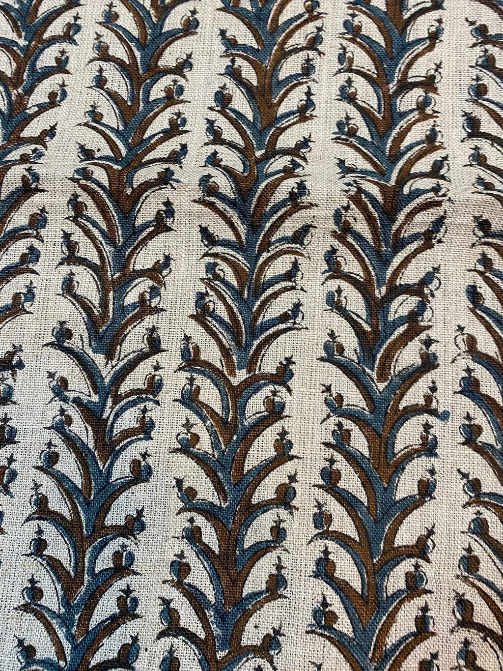 Joy Indian Hand Block Print Linen Fabric For Curtains and Upholstery Linen Fabric