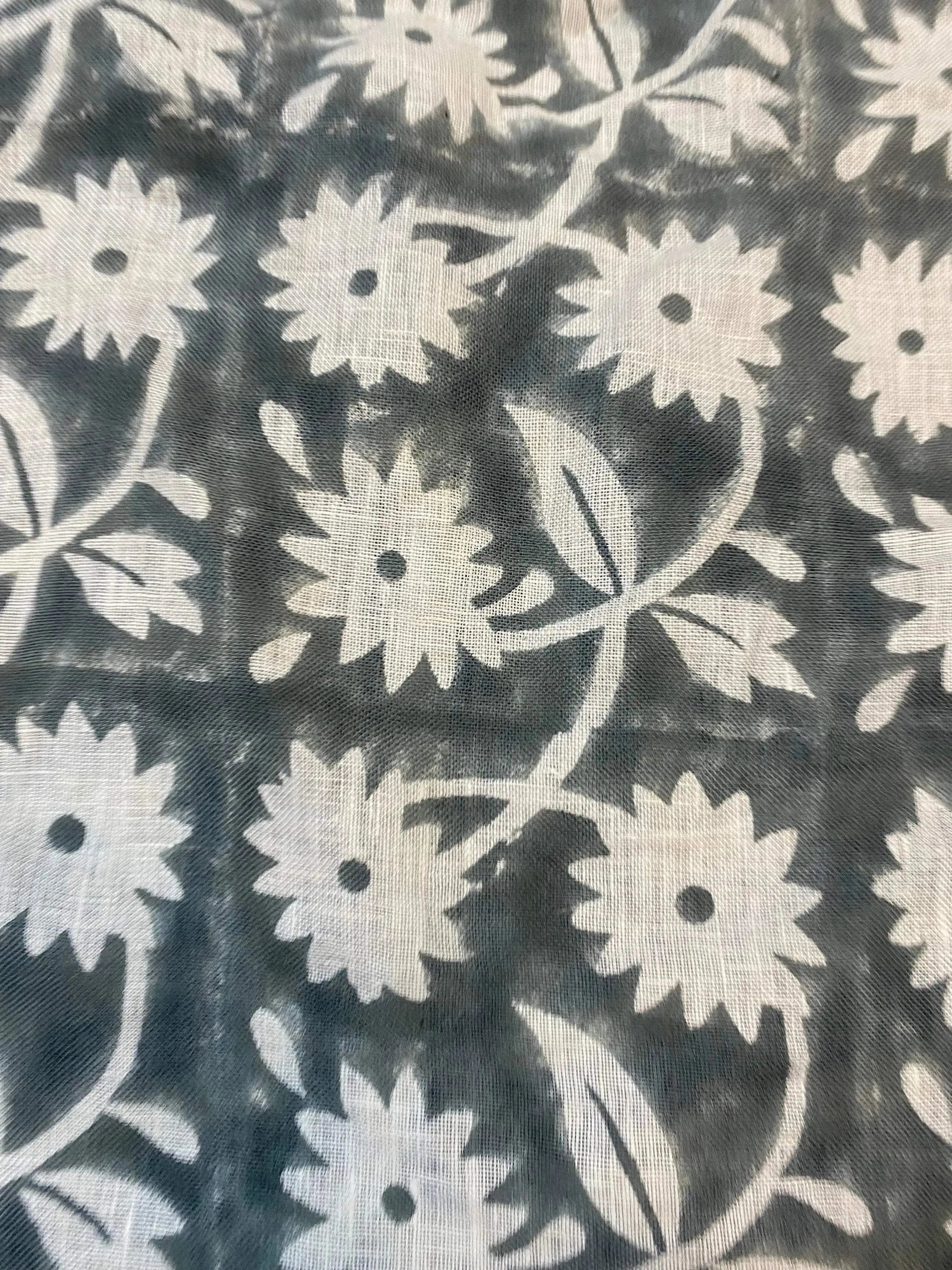 Hayley Hand Block Printed Linen Linen Fabric