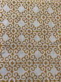 Alma Hand Block Print Linen Mustard Off-White Linen Fabric