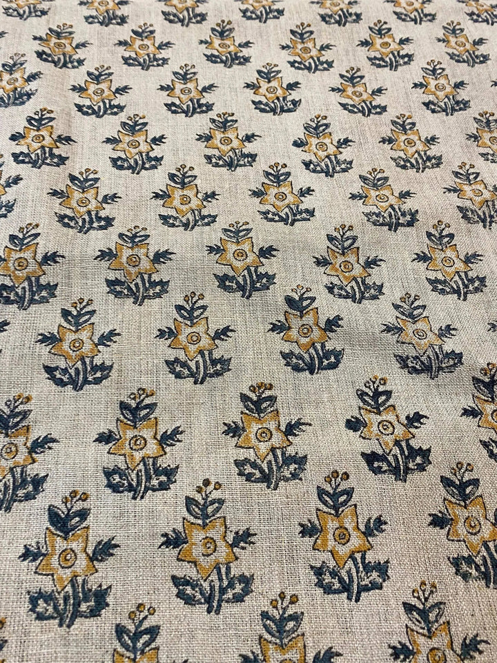 Linen fabric, Fabric by yard, Hand printed fabric, Block Print Fabric, Indian Fabric