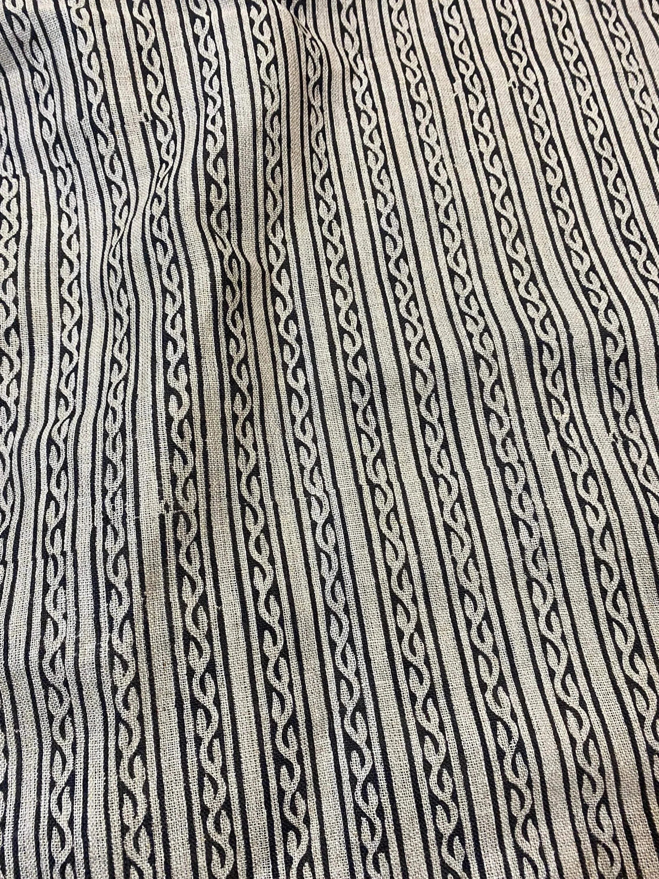 Gwen Hand Block Printed Upholstery Linen Fabric Linen Fabric