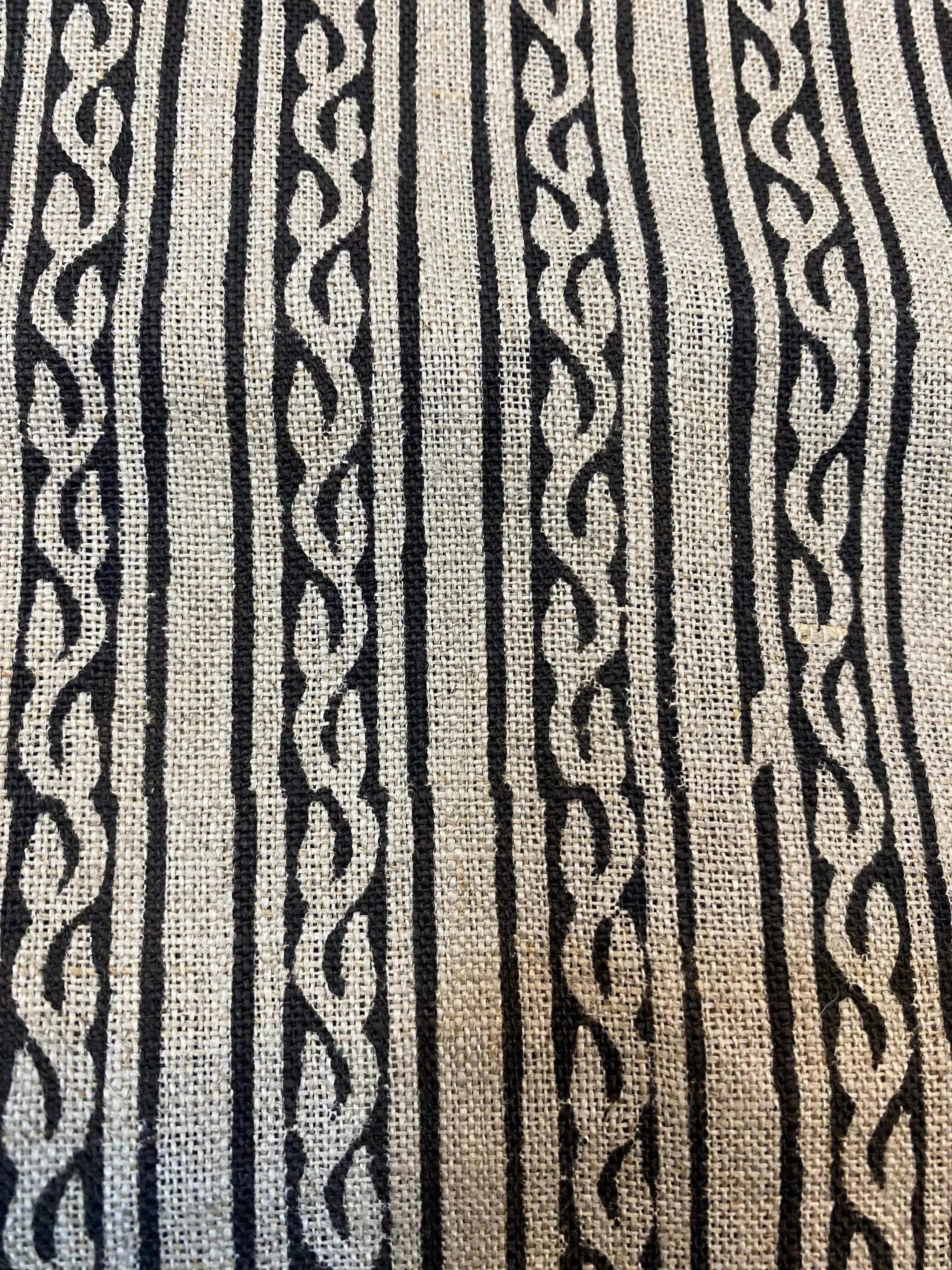 Gwen Hand Block Printed Upholstery Linen Fabric Linen Fabric