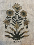 Marigold Hand Block Print Linen Fabric Linen Fabric