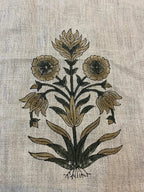 Marigold Hand Block Print Linen Fabric Linen Fabric