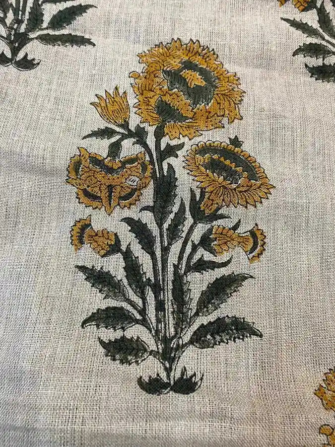 Veda Hand Block Linen Linen Fabric