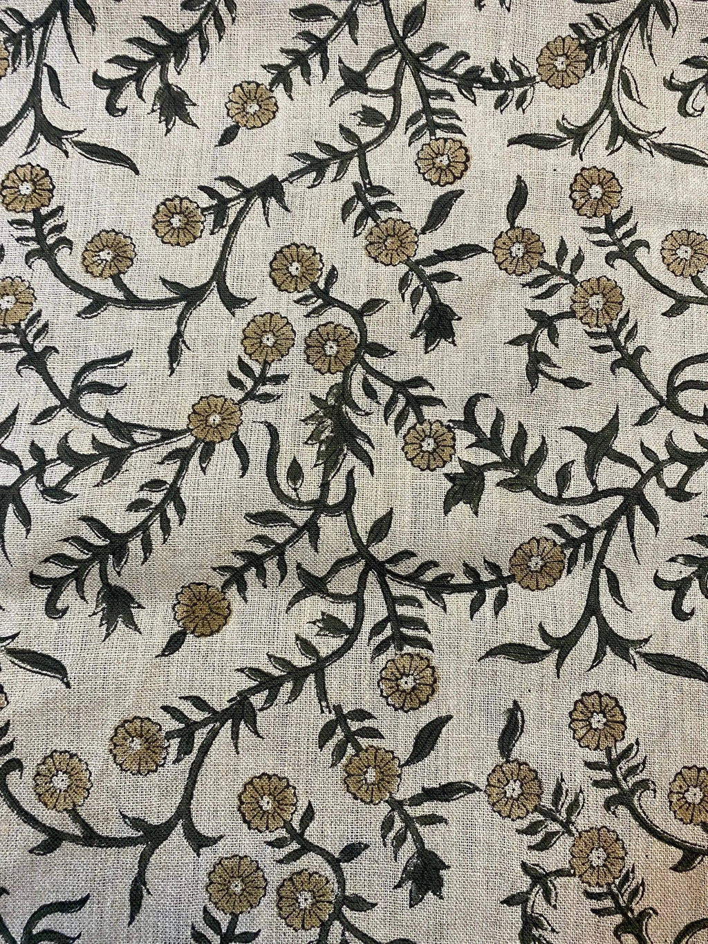 Louis Block Print Upholstery Linen Fabric Linen Fabric