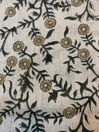 Louis Block Print Upholstery Linen Fabric Linen Fabric
