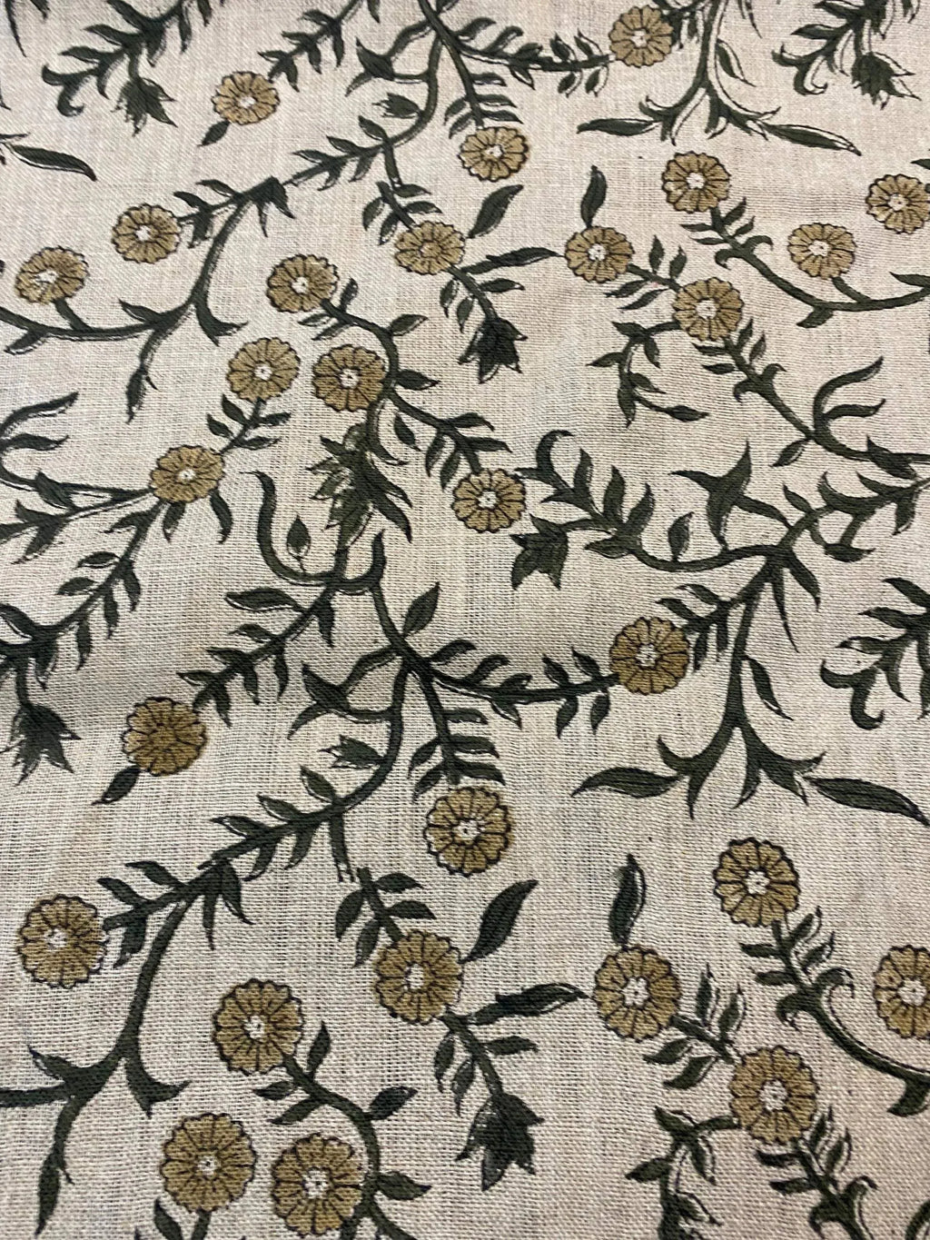 Louis Block Print Upholstery Linen Fabric Linen Fabric