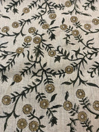 Louis Block Print Upholstery Linen Fabric Linen Fabric