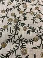 Louis Block Print Upholstery Linen Fabric Linen Fabric