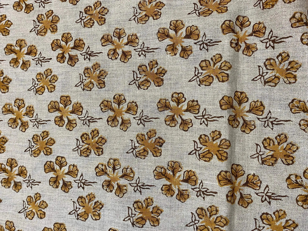 Amaris Hand Block Printed Linen Linen Fabric