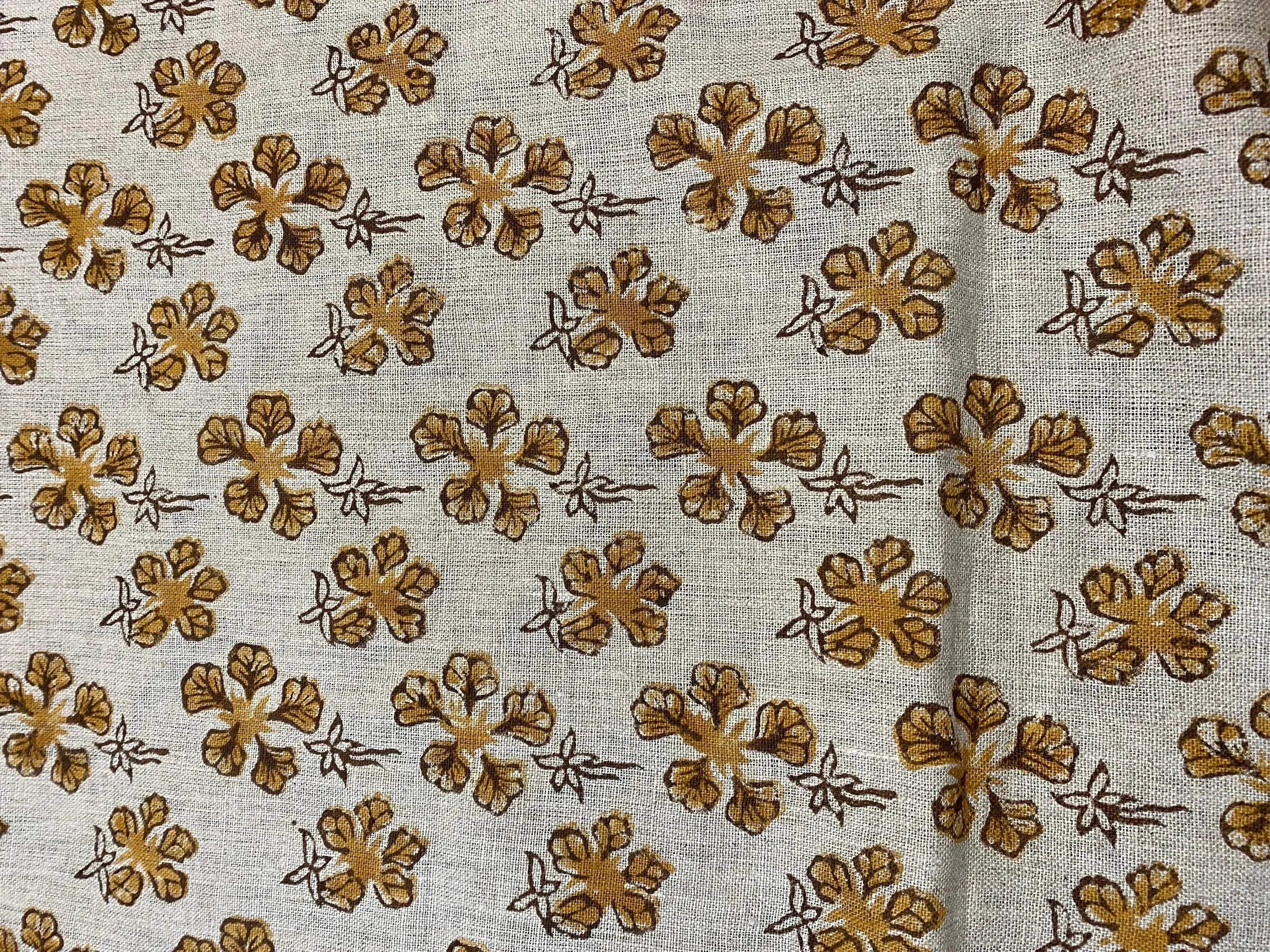 Amaris Hand Block Printed Linen Linen Fabric