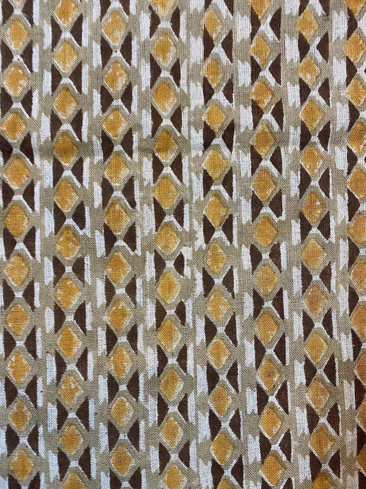 58" inches Hand Block Printed Linen Fabric , Home Decor Best Linen Fabric for decor, pillows ,upholstery, curtain - Maple Village Lane