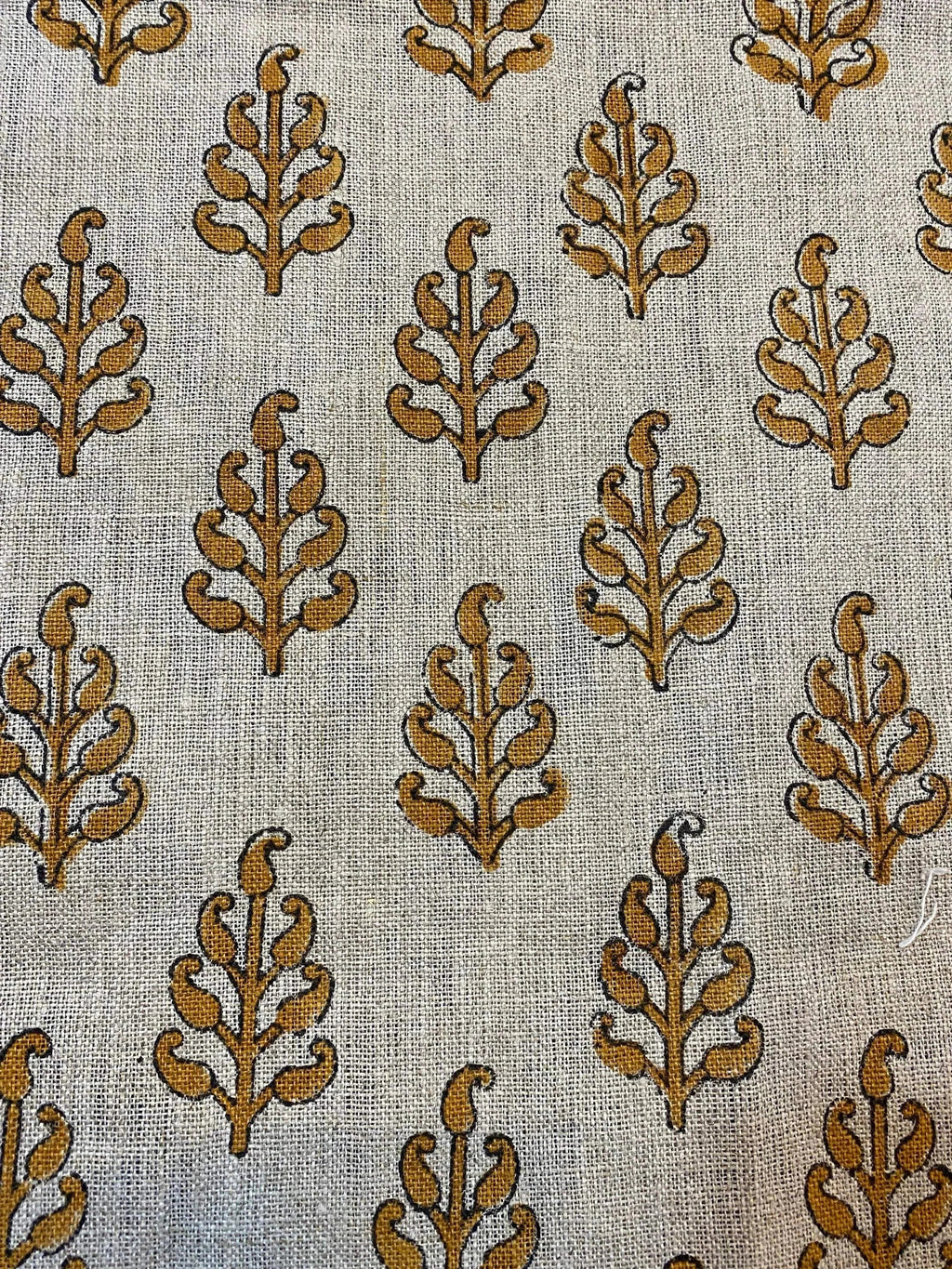Mara Block Print Linen Linen Fabric