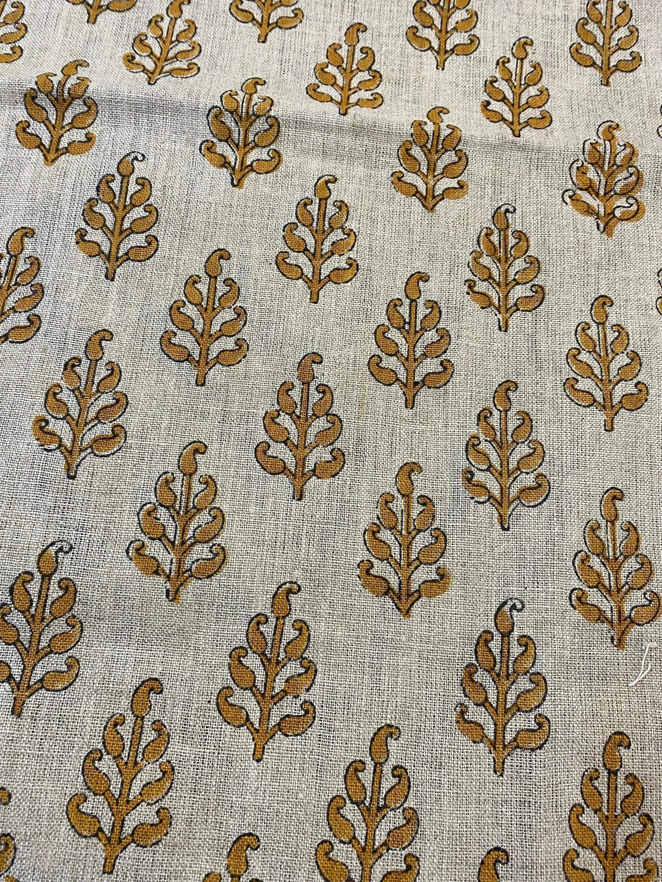 Mara Block Print Linen Linen Fabric