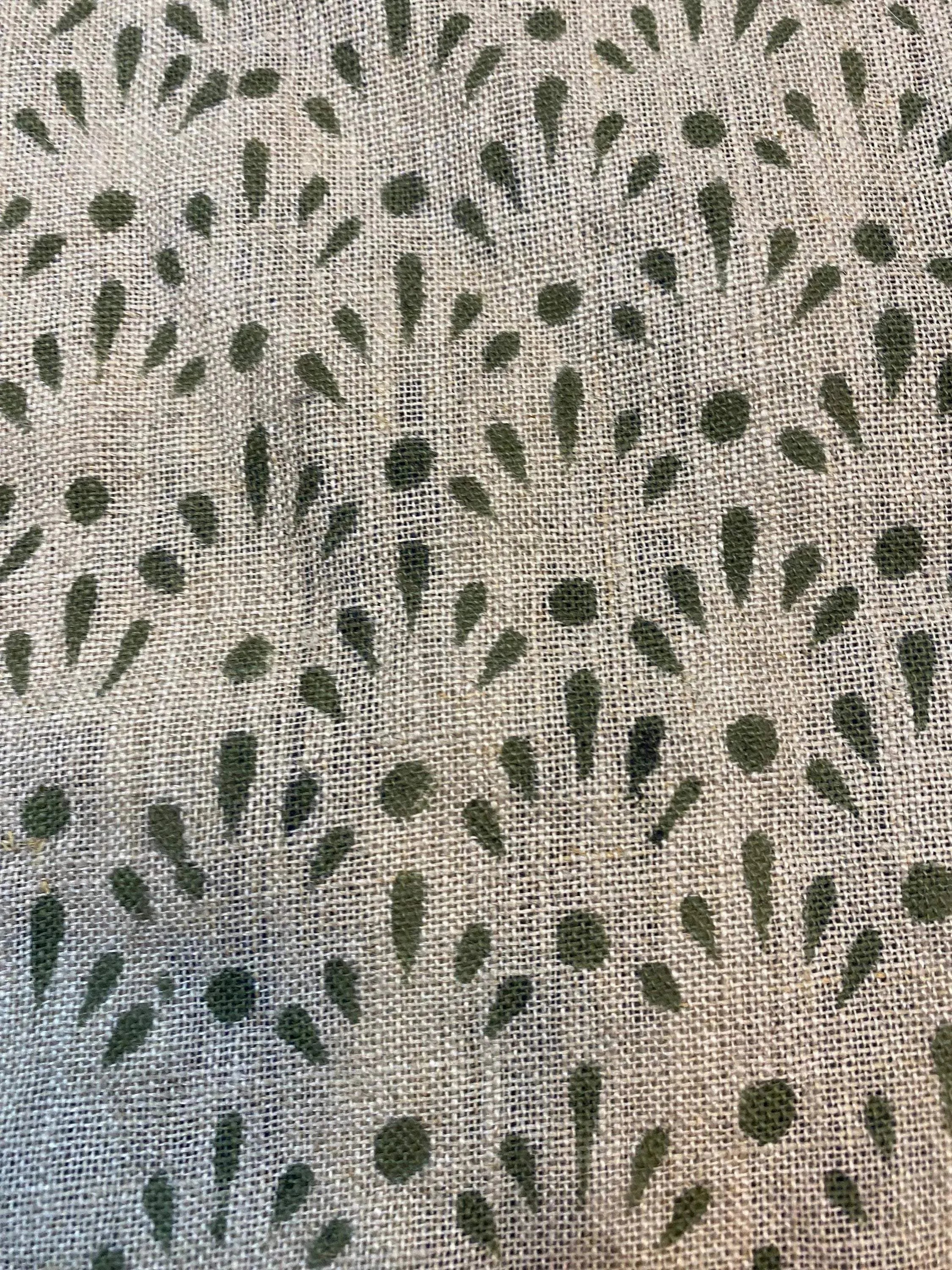 Arlowe Hand Block Printed Linen Upholstery Fabric Linen Fabric