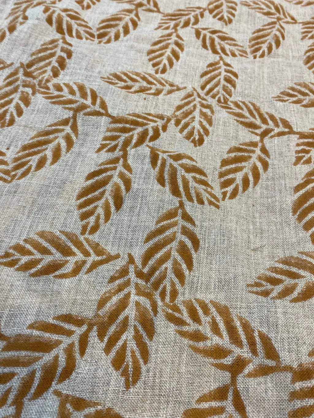Indie Hand Block Print Linen Linen Fabric