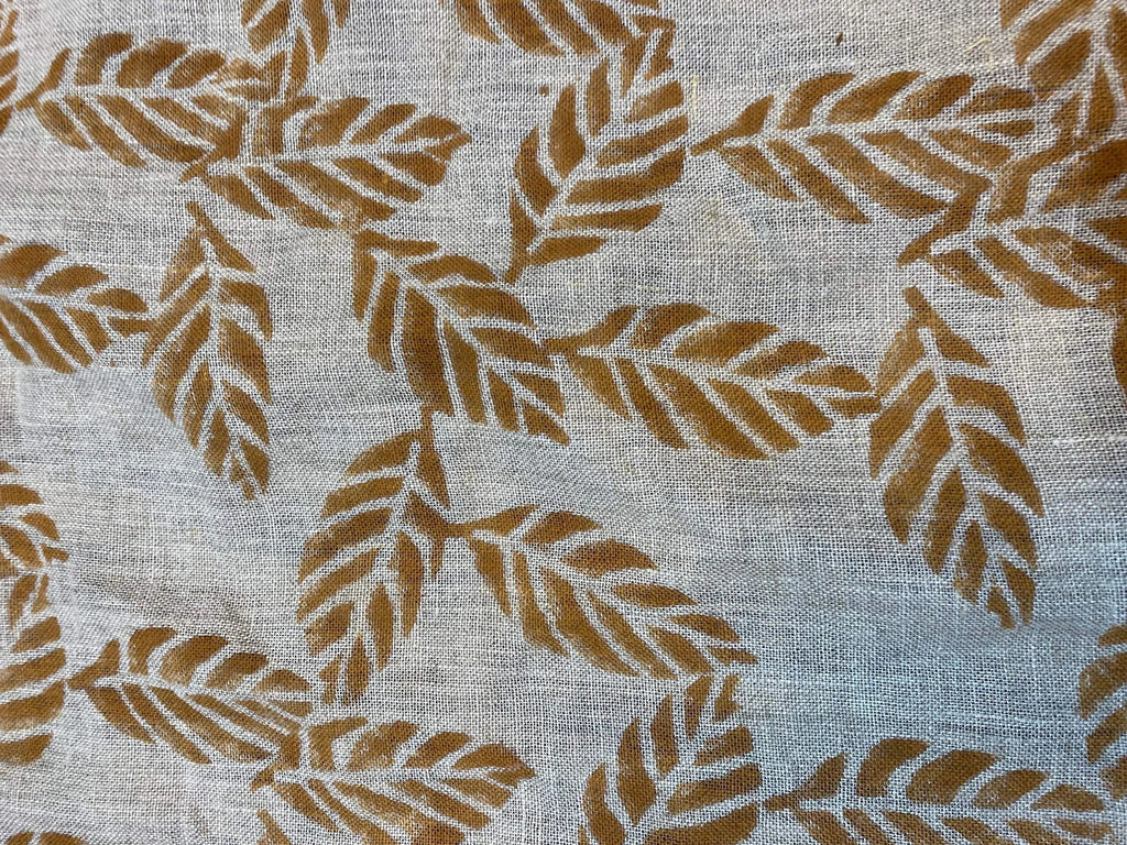 Indie Hand Block Print Linen Linen Fabric