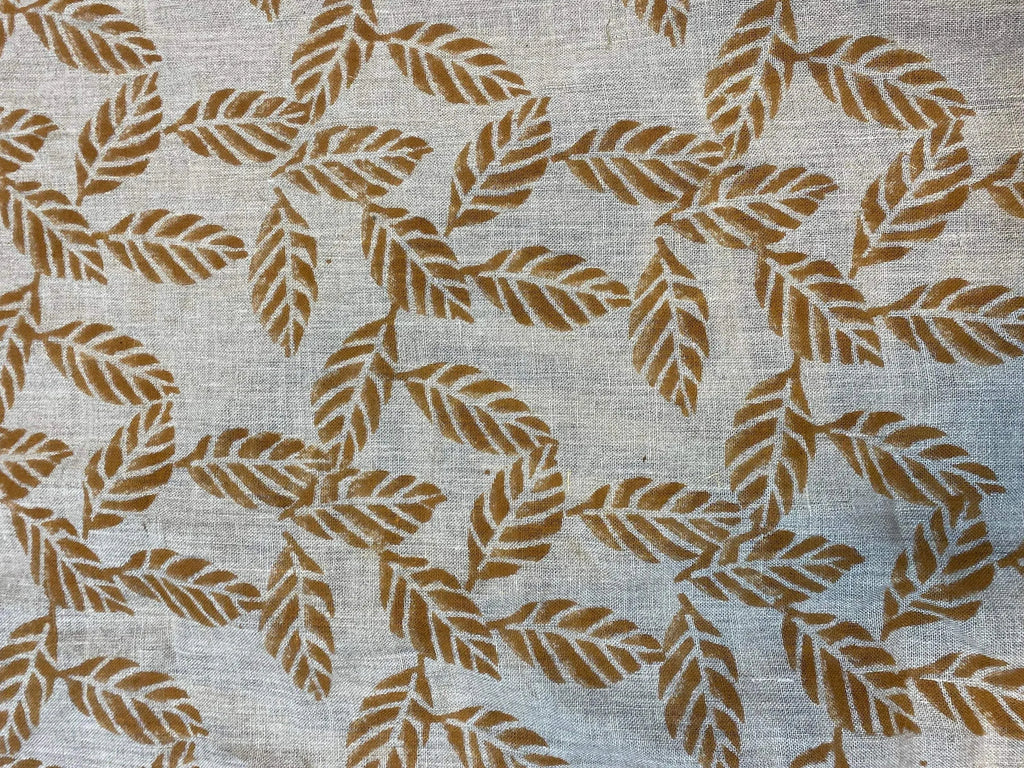 Indie Hand Block Print Linen Linen Fabric