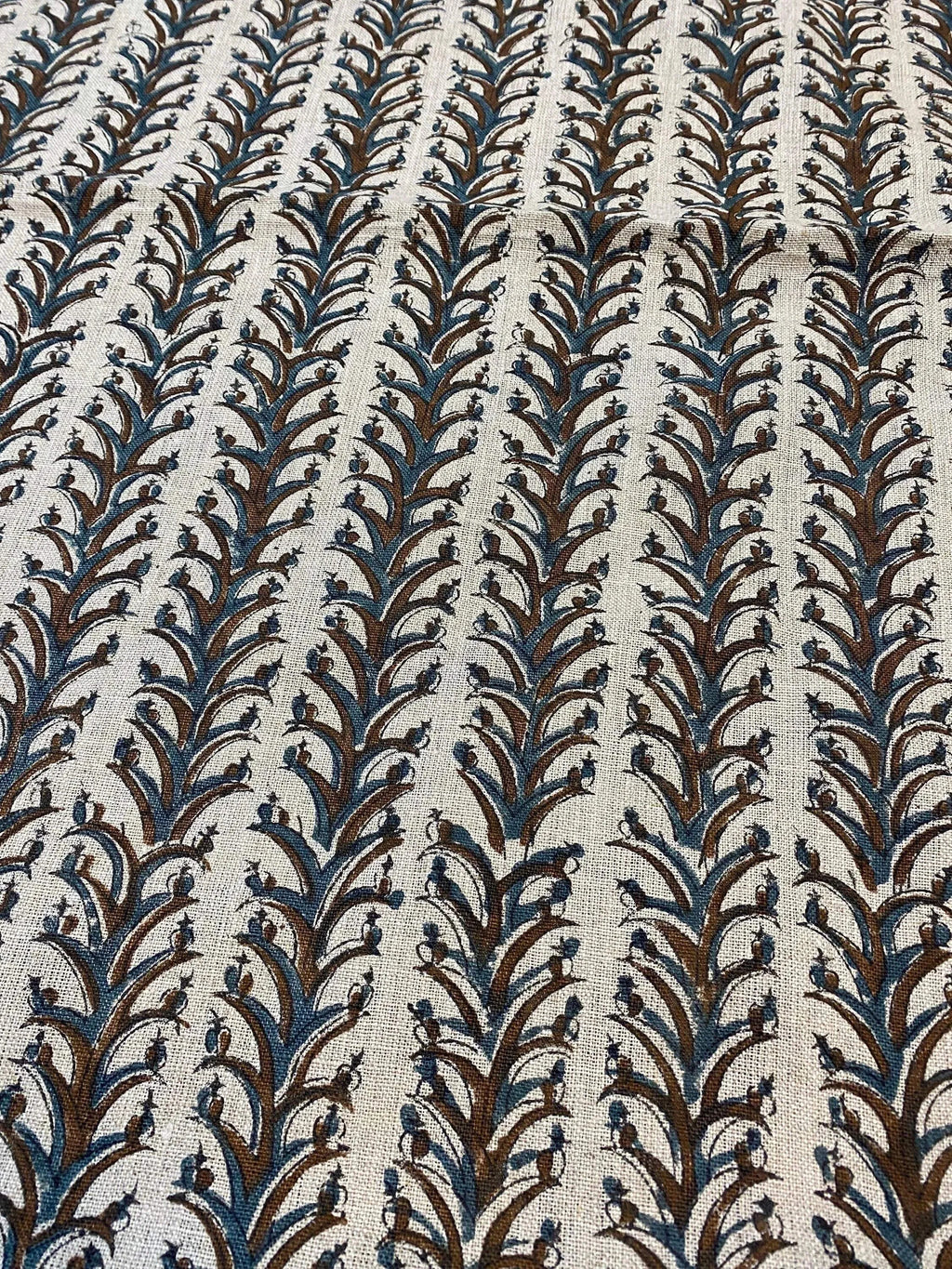 Joy Indian Hand Block Print Linen Fabric For Curtains and Upholstery Linen Fabric