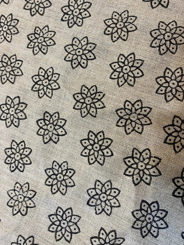 Toby Hand Block Printed Upholstery Linen Fabric