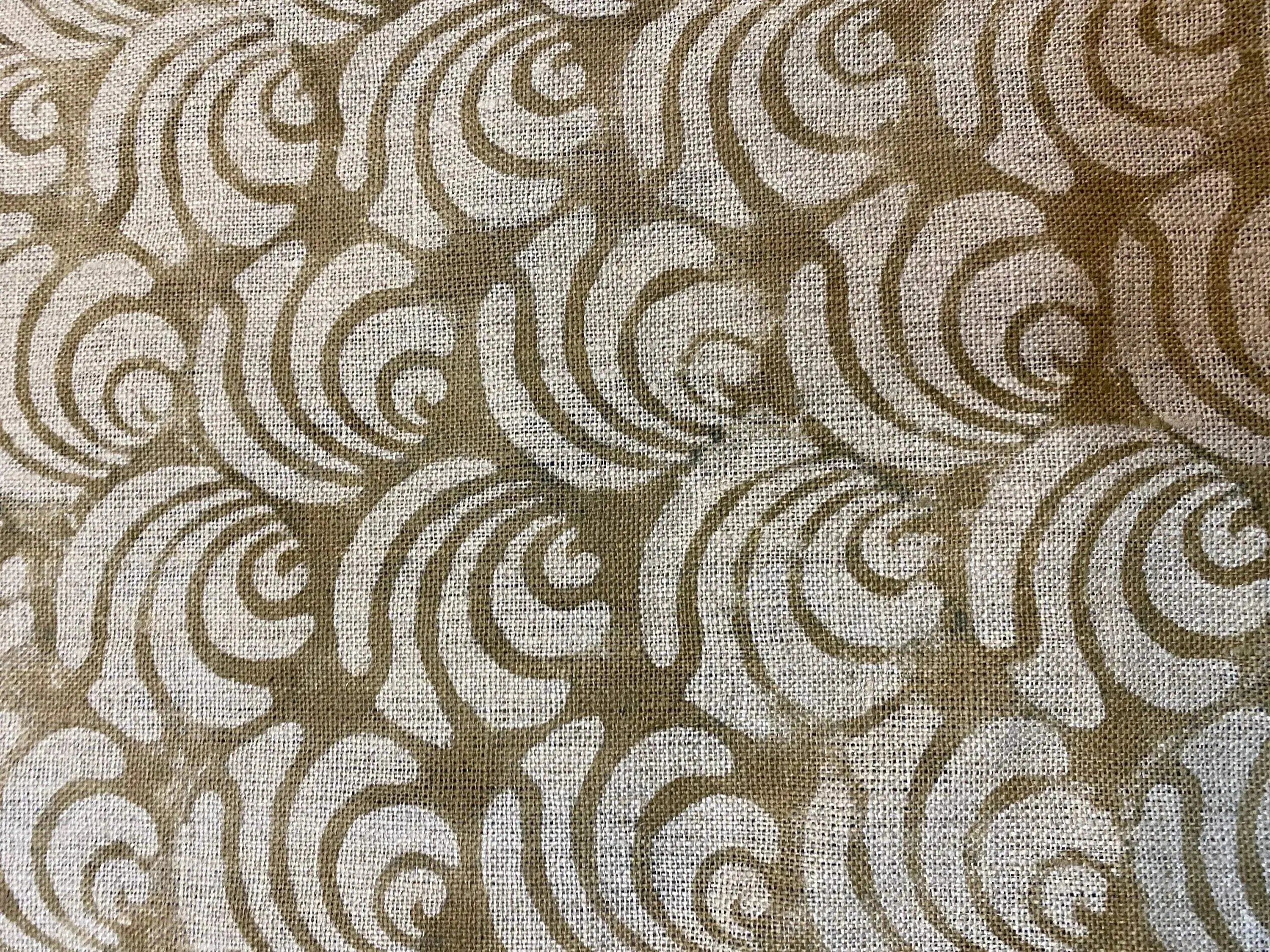 Maris Hand Block Printed Linen Upholstery Fabric Linen Fabric